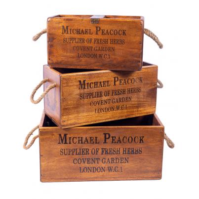 Set of 3 Rectangular Fish Boxes - Michael Peacock